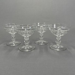 Cambridge Martha Washington Clear Juice Glasses 4 3/8″ Set Of 4 Thumbprint