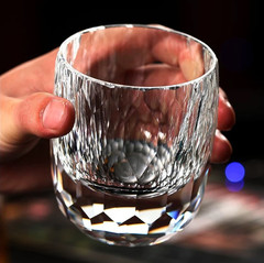 Crystal Glass Rocks Whiskey Glasses Old Fashioned Hand Cut Clear Diamonds 8oz