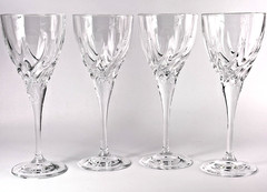 Vintage «Trix» Pattern by RCR-Royal Crystal Rock Set of 4-8 1/4″ Wine Glasses