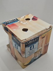 4 CORELLE ROSMARIE 5 7/8″, 16 OZ COOLER GLASSES – UNUSED IN FACTORY BOX