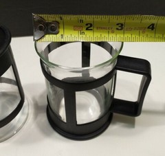 Lot 2 Tea Coffee Glasses bistro Cups black plastic handle
