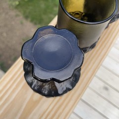 VTG Tiffin Franciscan Madeira Olive Green Glass Footed Goblet Juice Wine 70s X4