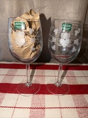 Set Of 6 Eamon Glass Etched Claddagh Shamrocks Wine Glasses Ireland New