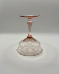 Vintage Fry Glass Pink 💕 Straight Optic 5 1/8″ Saucer Champagnes EUC Pretty