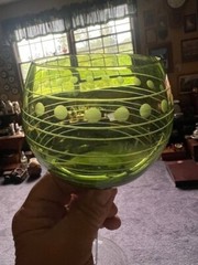 One Home Essential Fine Crystal Glass Goblet -Green Water-#H29