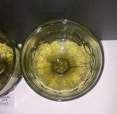 3 Tiffin Franciscan Madeira Olive Green Footed Sherbet Uranium Glasses