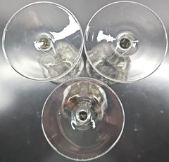 (3) Pier 1 Smoke Crackle White Wine Glasses Set Elegant Clear Drink Stemware Lot