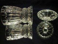 CLEAR CRYSTAL COVERED BISQUIT~GINGER~ CANDY JAR