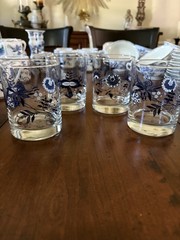 BLUE DANUBE SET OF 4 BRAND NEW OLD FASHION GLASSES JAPAN