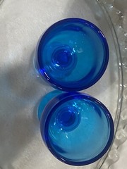 Imperial Glass Hoffman House Antique Blue Wine Glass Pair (2d) 4 5/8 Inch