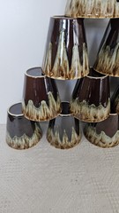 Canonsburg Pottery Brown Drip Glaze Set Of 15 Tumblers Cups 10oz 3½»