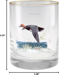 Set of 4 Ned Smith Waterfowl Old-Fashioned Glasses//