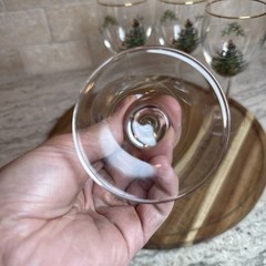 Set of 6~ Spode «Christmas Tree» Gold Trim 7-1/4″ Wine Goblets ~ Mint Condition