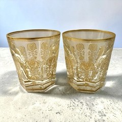 Vintage Set of 2 Baccarat Harcourt Empire Old Fashion Crystal Barware Glasses