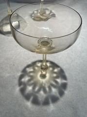 RARE SET OF 3 HEISEY OLD DOMINION SAHARA YELLOW CHAMPAGNE TALL SHERBET GLASSES
