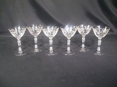 Fostoria Chintz Stem 6026 Etch 338 Liqour Cocktail Glasses Set of 6