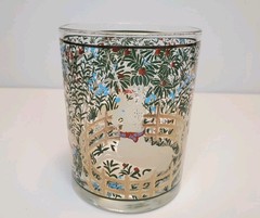 (2)Vintage Cera Hunt of the Unicorn Tapestry Rocks Whiskey Cocktail Glasses EUC