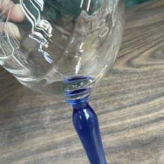 Lenox Crystal Cobalt Blue Stem With Gold Trim Wine Glass 8″ Replacement Glass