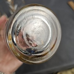 Vintage Libbey White & Gold Wheat 8 oz Glasses Set of 4 Gold Rim Tumblers MCM