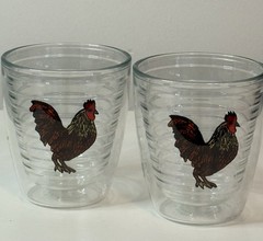 Vintage Tervis Insulated Tumbler 12 Oz Featuring Rooster Design