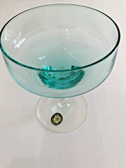 Sasaki Harmony Aqua Coupe Glasses Set of 4 Vintage Cocktail Champagne or Sherbet