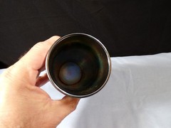Vintage Fenton Blue Carnival Glass Butterfly & Berry Pattern Tumbler #4