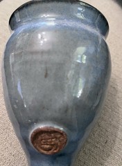 Garry Studio Art Pottery Blue Glazed Chalice Goblet Handmade Cup 7.5 Inches