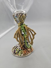 KIRKS FOLLY Dragon Teeasure GOBLET WINE GLASS JEWELS RARE 8″