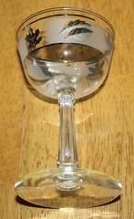 Libbey Glass Co ~ 4-7/8″ SILVER LEAF VINTAGE LIQUOR COCKTAIL STEM 1953-1978 Guc