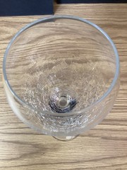 Vintage Pier 1 Reflections Crackle Glass Clear Wine Glass 10” Tall in EUC