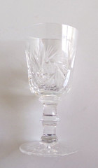 Vintage Bohemian Clear Cut Crystal Pinwheel Port Wine Glass 4.5″ Height