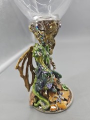 KIRKS FOLLY Dragon Teeasure GOBLET WINE GLASS JEWELS RARE 8″