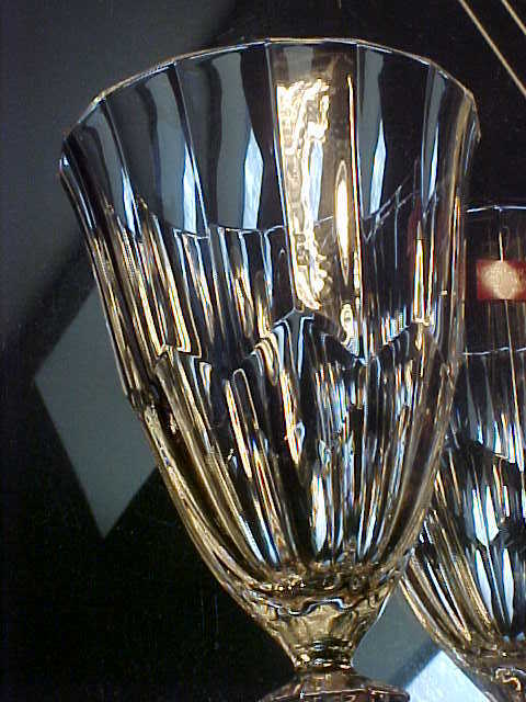 1 OF LAST2 SETS 6 FAB 4oz Crystal Wine Glasses «RING» STEM FRANCE NIB SIGNED!