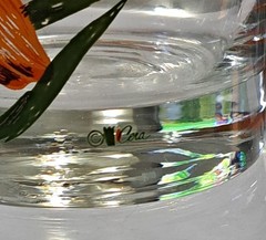 Vintage Signed Cora TIGER LILLIES Tumbler Glasses Floral Pattern Set of 2