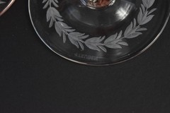 Steuben Crystal Rosa Stemware Cira 1920s Set Of 6 Van Dyke Red Wine Glasses