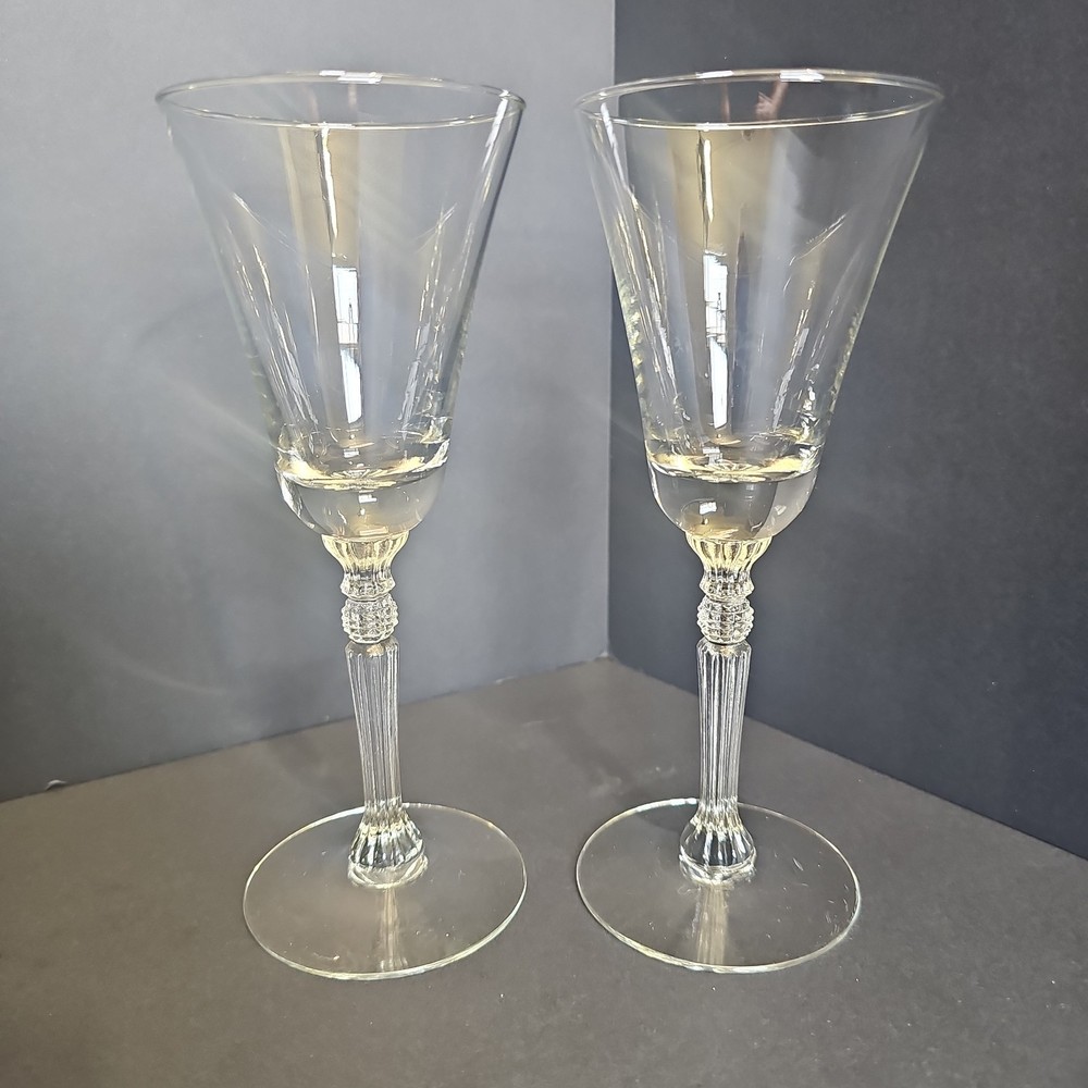 Glastonbury Lotus – Pattern Stem 470 – 2 Wine Glasses Vintage 7 In. – M4