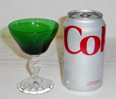 2 pcs Fostoria COLONIAL DAME Green Footed Liquor Cocktail glasses 4-1/4″