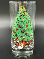 6 Vintage Anchor Hocking Holiday Magic Christmas Beverage Glasses