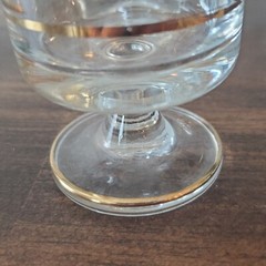 VTG 4 Gold Floral Cordial Clear Glasses with Gold Trim Hollywood Regency