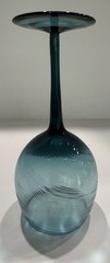 Vintage Pier 1? Ribbed Swirl Turquoise Wine Goblets 8.5”T Set Of 5
