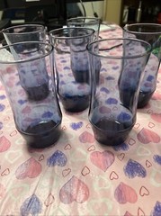 SET OF 6 LIBBY APOLLO BLUE VINTAGE GLASSES TUMBLERS 6.OZ 13.OZ