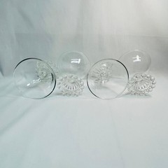 VTG Four (4) Clear Boopie Berwick Champagne-Compote-Martini Glasses 3.5″Wx3.5″ H