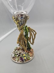 KIRKS FOLLY Dragon Teeasure GOBLET WINE GLASS JEWELS RARE 8″