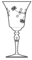 Arcadia Orlean (Set Of 7) Champagne, Tall Sherbet Glasses Clear Cut Flowers Dots