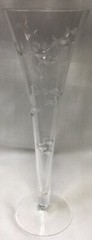 Crystal Fluted Champagne 1 Glass Etched with Fish ￼EUC