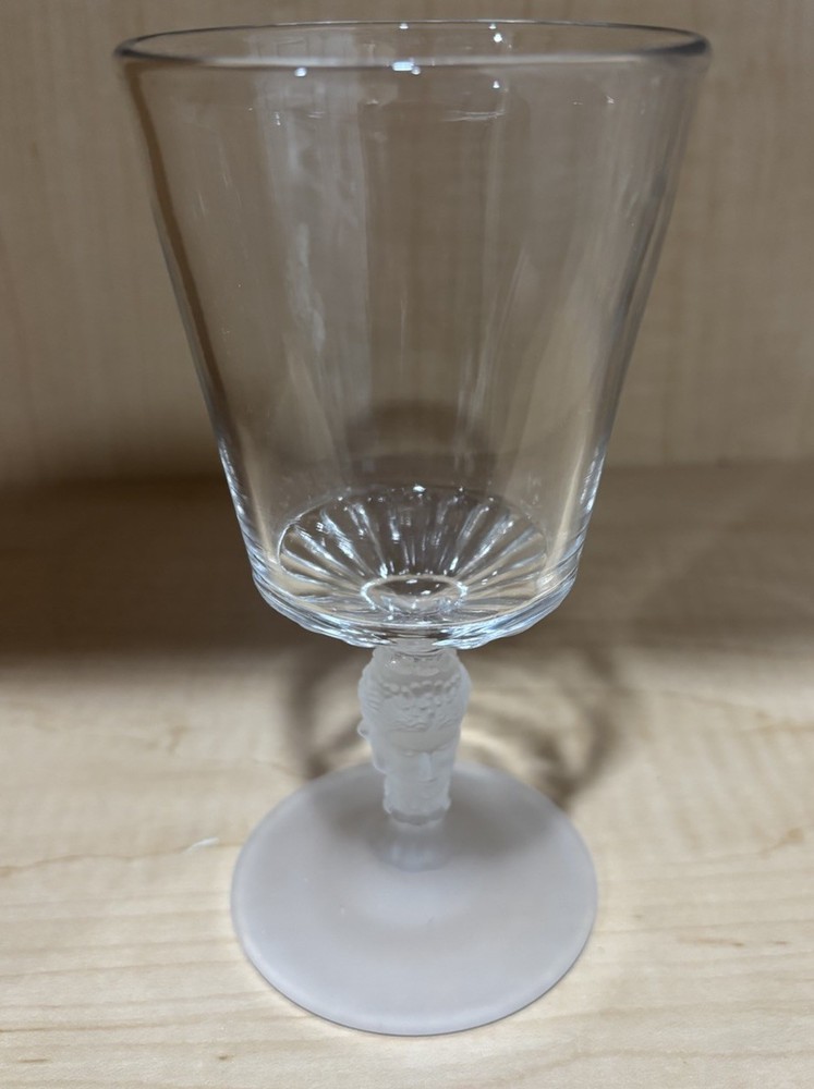 L G Wright Three-Faces Frosted Stem, Water Goblet, 6 1/4″