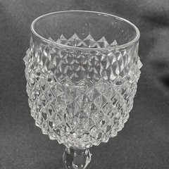 2 Antique Wine Goblets EAPG 1860s Boston & Sandwich Diamond Point / Sawtooth
