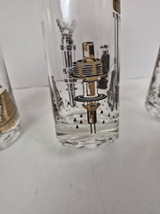 Rare Vintage Libbey MCM Georges Briard Highball Black Gold Barware Atomic Era