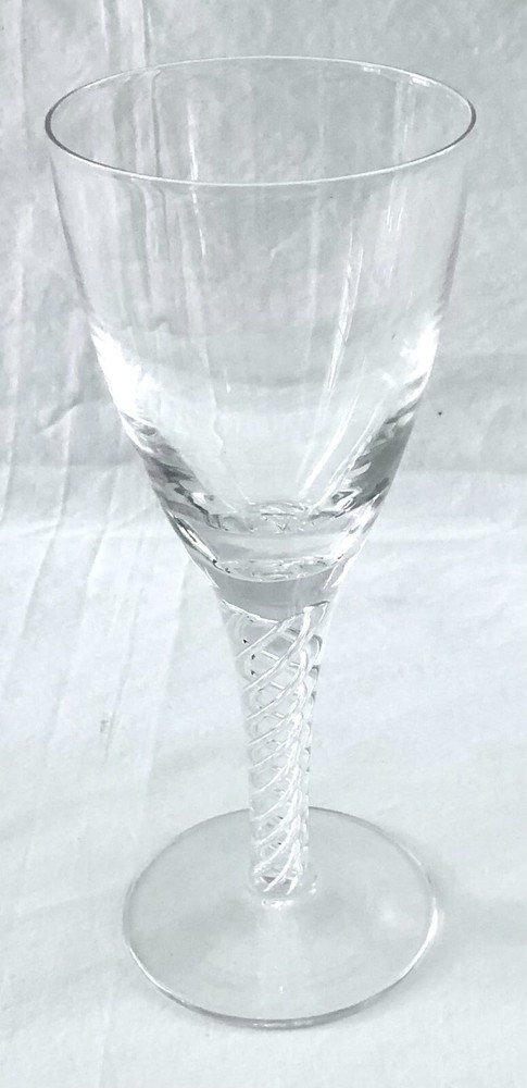 Vintage Stuart Crystal Ariel 7″ Claret Glass with Air Twist Stem