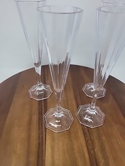 Nachtmann Crystal Aspen Continental Champagne Flute Glasses Fleur De Lis